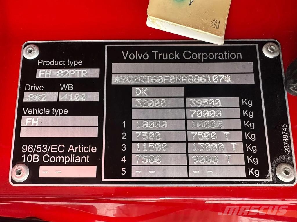 Volvo FH 540 8X2 TREKKER + PLAFINGER 58.002 TEC +PJ150 E Mobiilinosturit