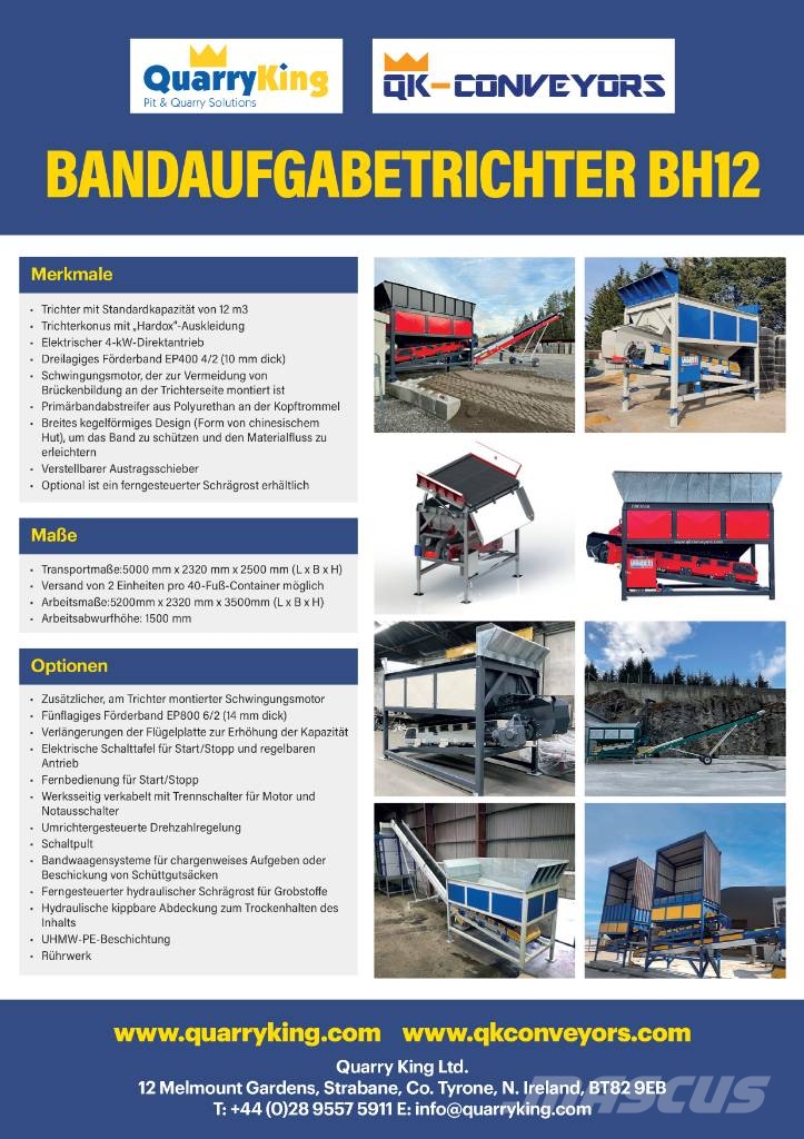 Quarry King BH12 Feed Hopper Tartályok és tölcsérek