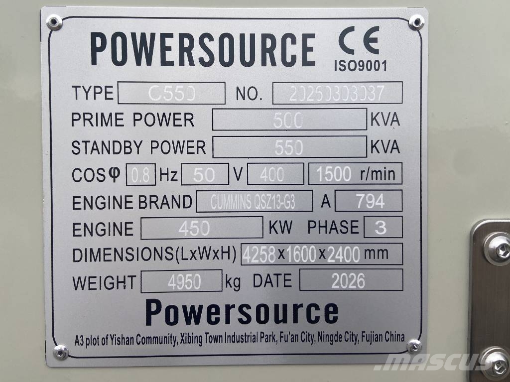 Cummins QSZ13-G13 - 550 kVA Generator - DPX-19846 ディーゼル発電機