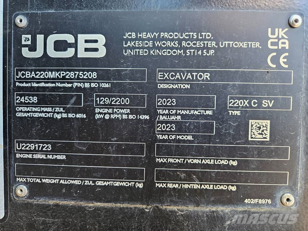 JCB 220 X C SV Black Edition + 2 buckets Excavadoras sobre orugas