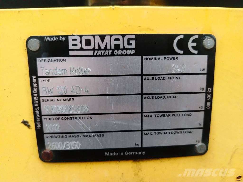 Bomag BW 120 AD-4 Tandemové valce