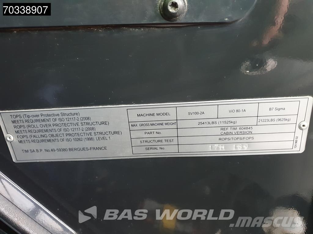 Yanmar SV100 A/C - 3 Buckets Mini bageri < 7t