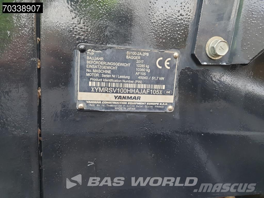 Yanmar SV100 A/C - 3 Buckets Mini bageri < 7t
