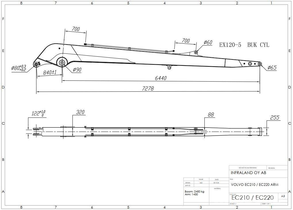 Volvo EC220/EC210 LONG REACH BOOM 15.2M LONG REACH BOOM Long reach excavators