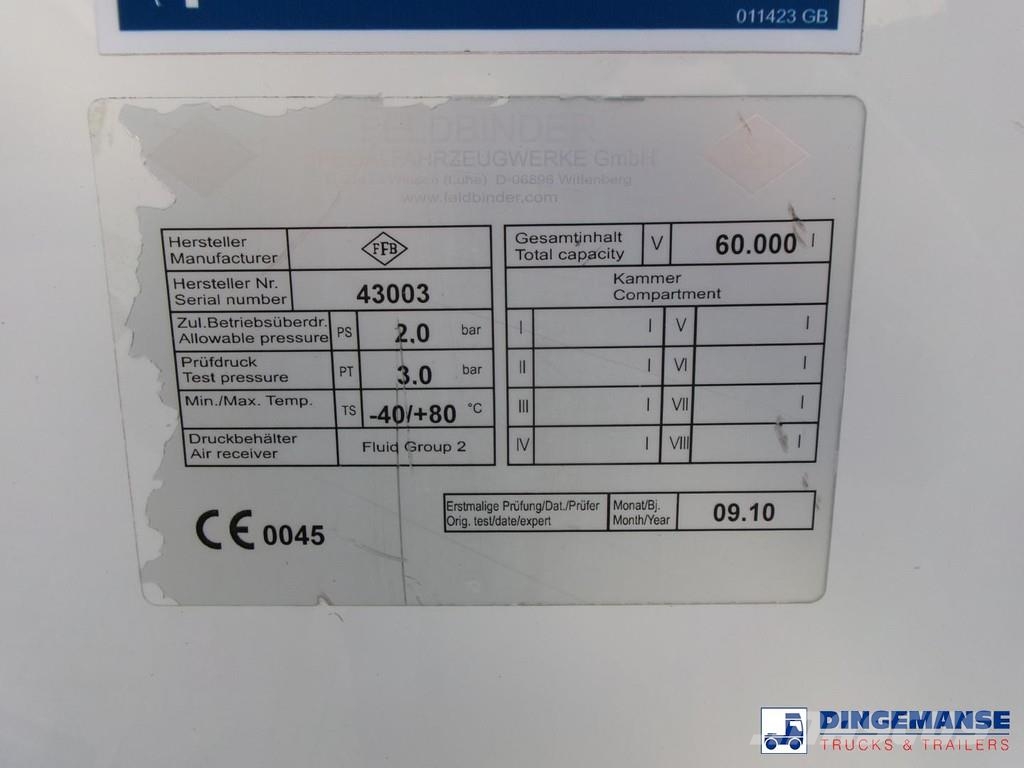 Feldbinder Powder tank alu 60 m3 (tipping) Напівпричепи-автоцистерни