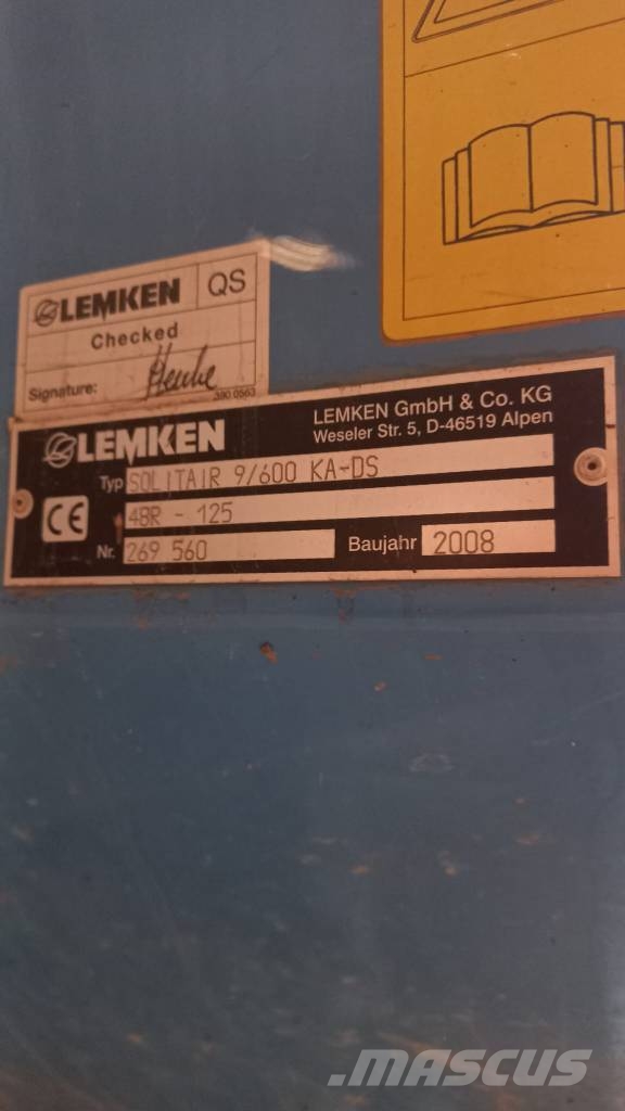 Lemken Solitair 9/600 K A DS Mechanické sejačky