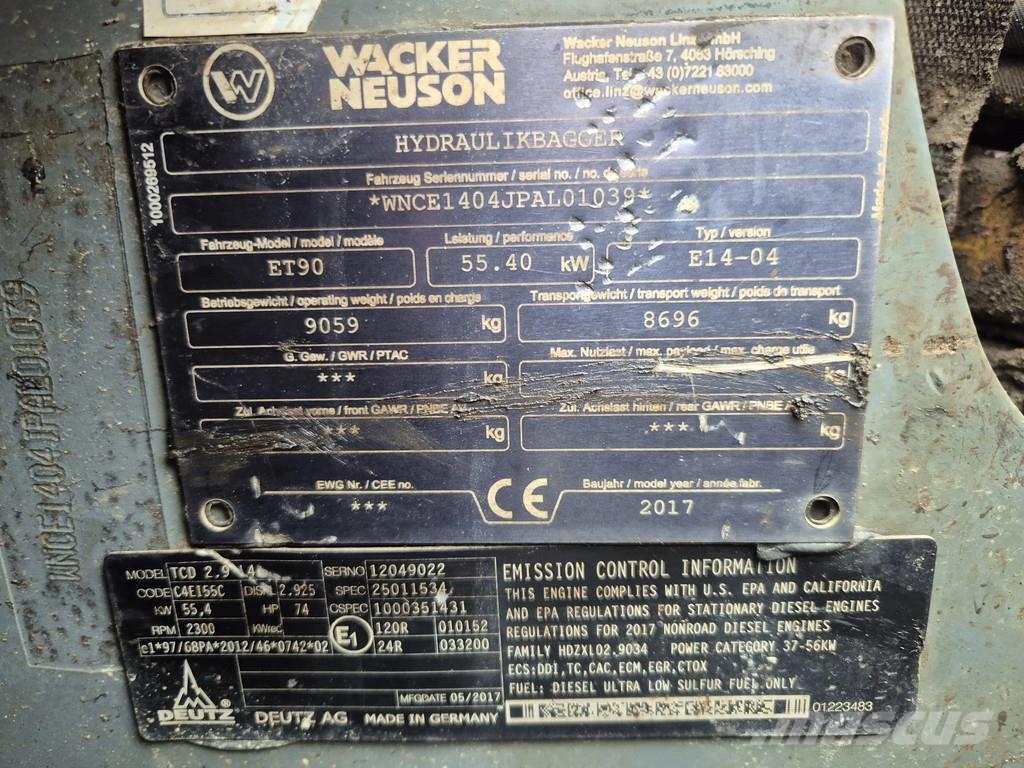 Wacker Neuson ET 90 E14-04 Excavadoras 7t - 12t