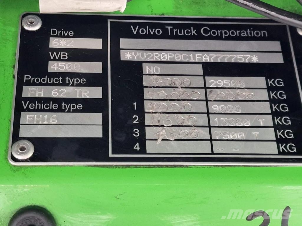 Volvo FH 16.750 Globetrotter XL 6x2 - 20T Multilift Hook gancho Caminhões Roll-on Roll-off