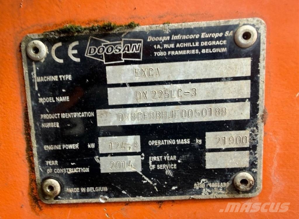 Doosan DX 225 LC-3 Gravemaskiner på larvebånd