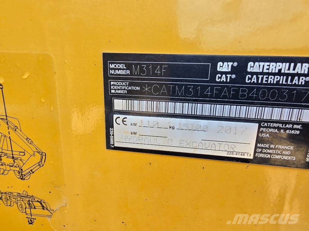 CAT 314F Wielgraafmachines