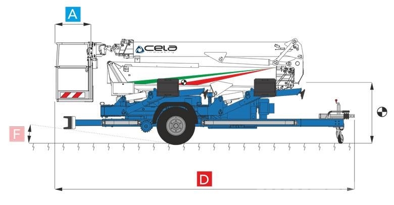 Cela DT Trailer 25 Lithium Anhänger-Arbeitsbühne Ant priekabų montuojamos kėlimo platformos