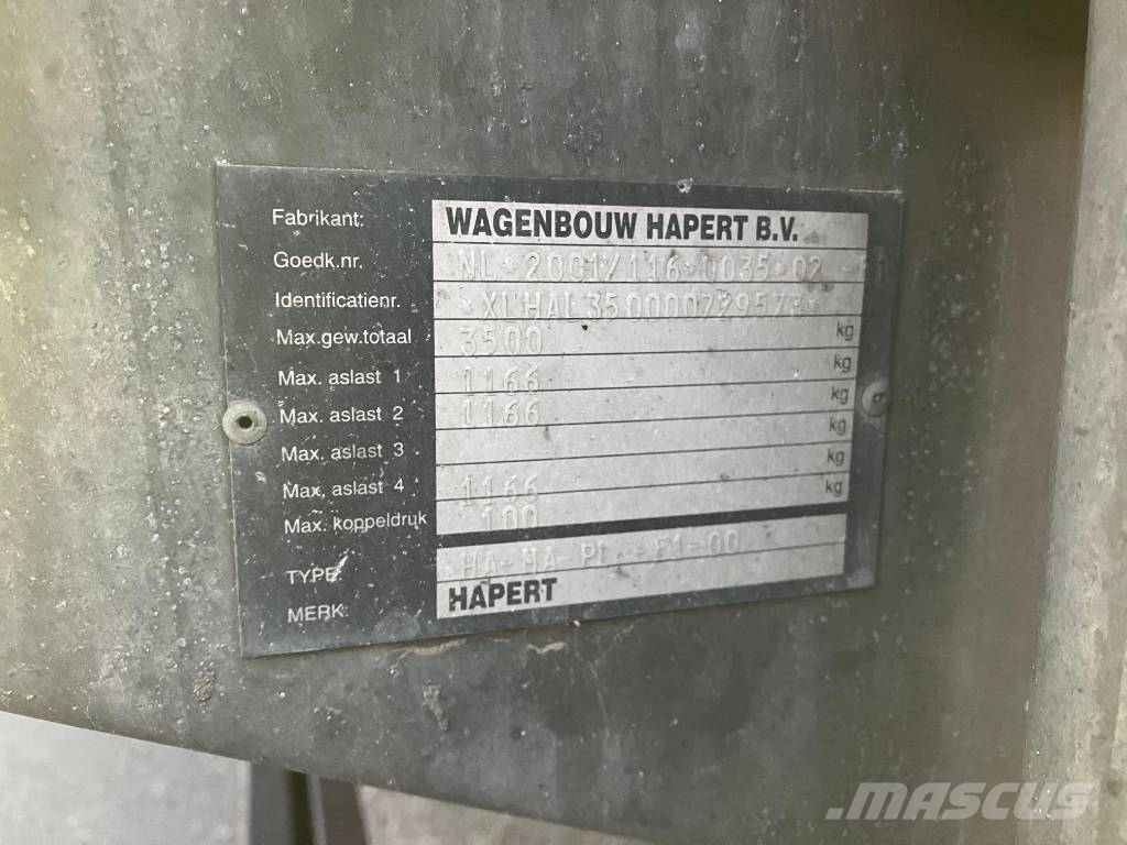 Hapert tridem plateauwagen | 600x200 cm | 3500 kg | Avto prikolice