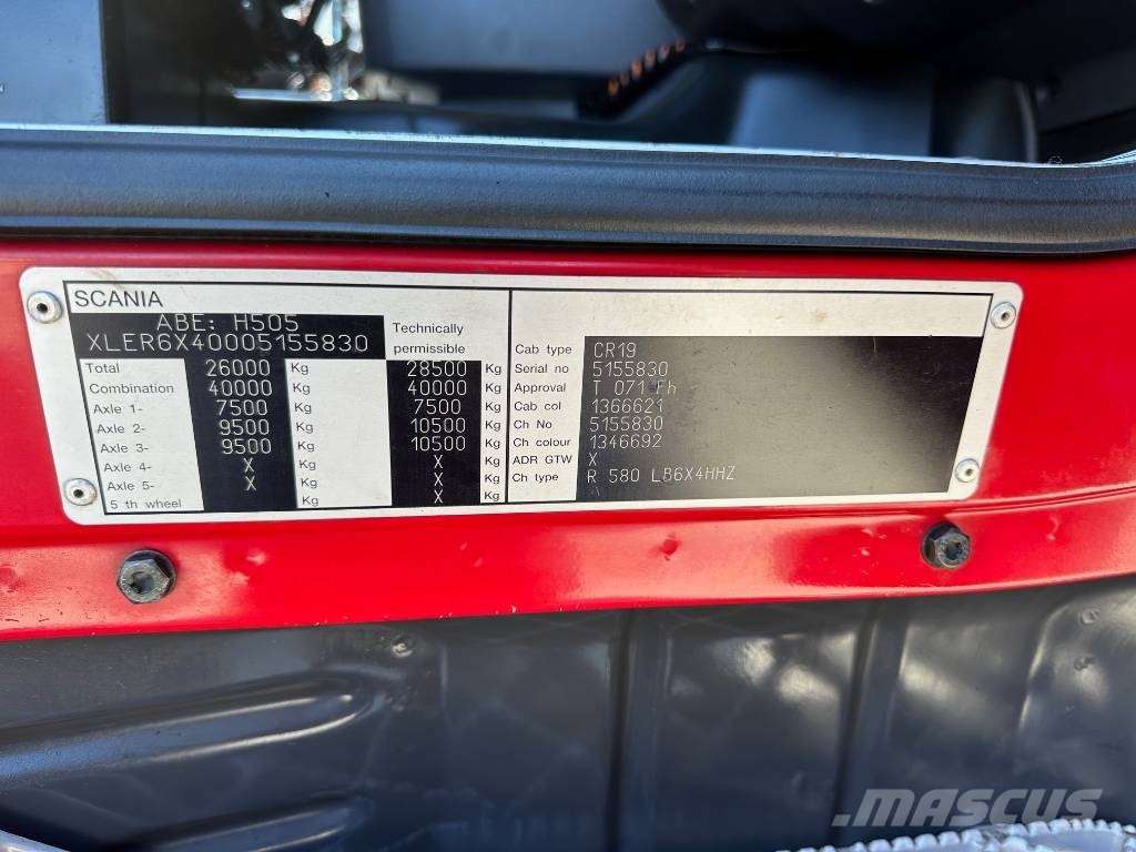 Scania R580 Abrollkipper Meiller Enteisungsgerät 45m Reptéri felszerelés