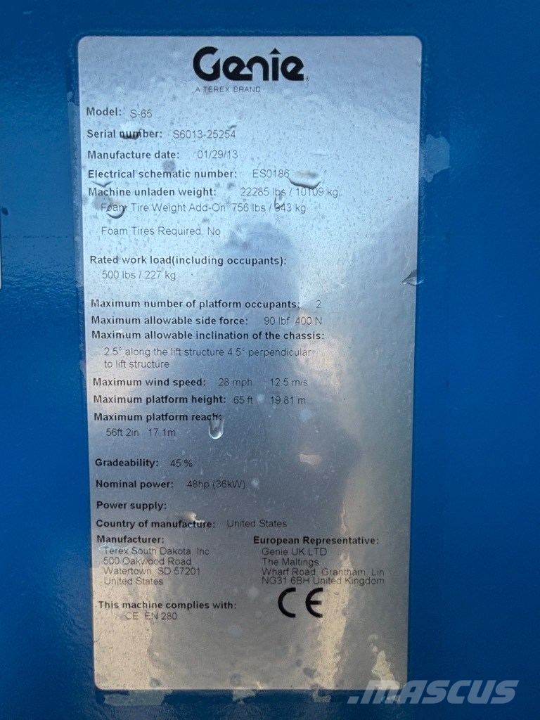 Genie S 65 Zglobne podizne platforme