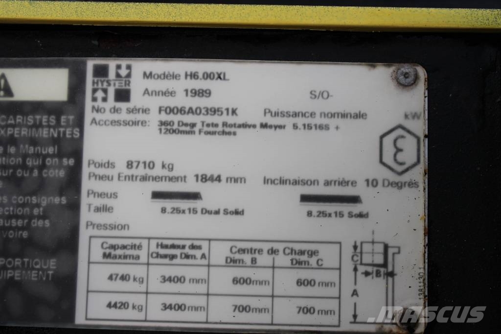 Hyster H 6.00 XL LPG forklifts
