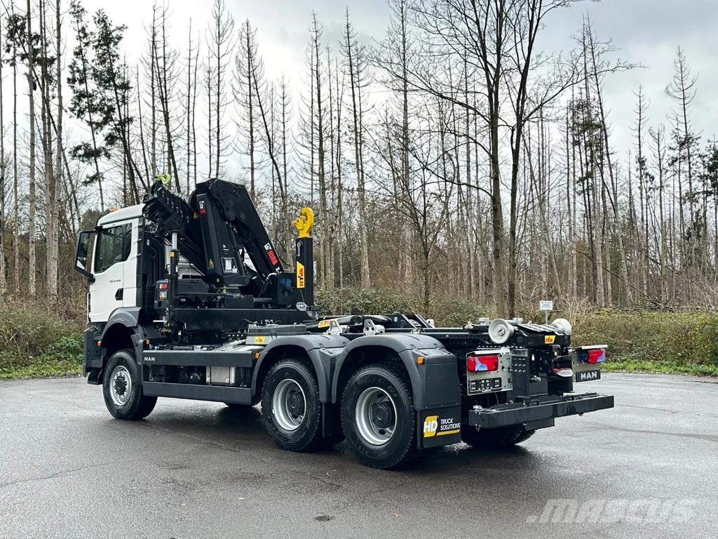 MAN TGS 33.440 MAN TGS 33.440 6x6 BB Abrollkipper+Kran شاحنات الرافعات الخطافية