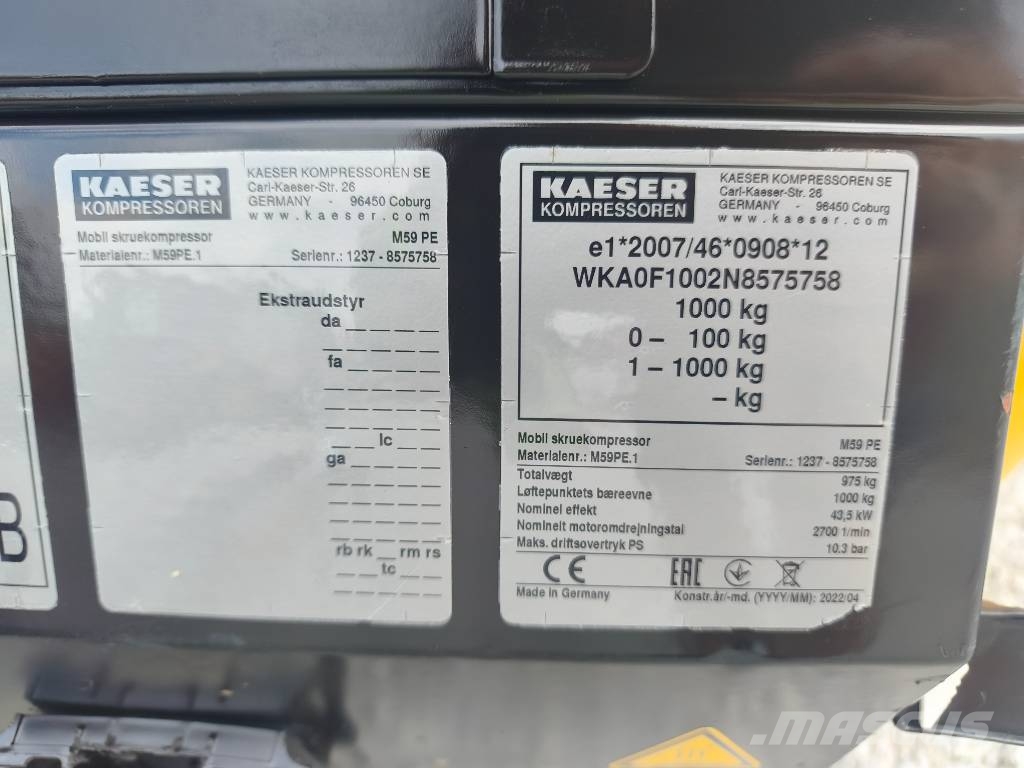 Kaeser M 59 Pe Agregat M 50 M64 ATLAS COPCO XATS 138 Kompresori