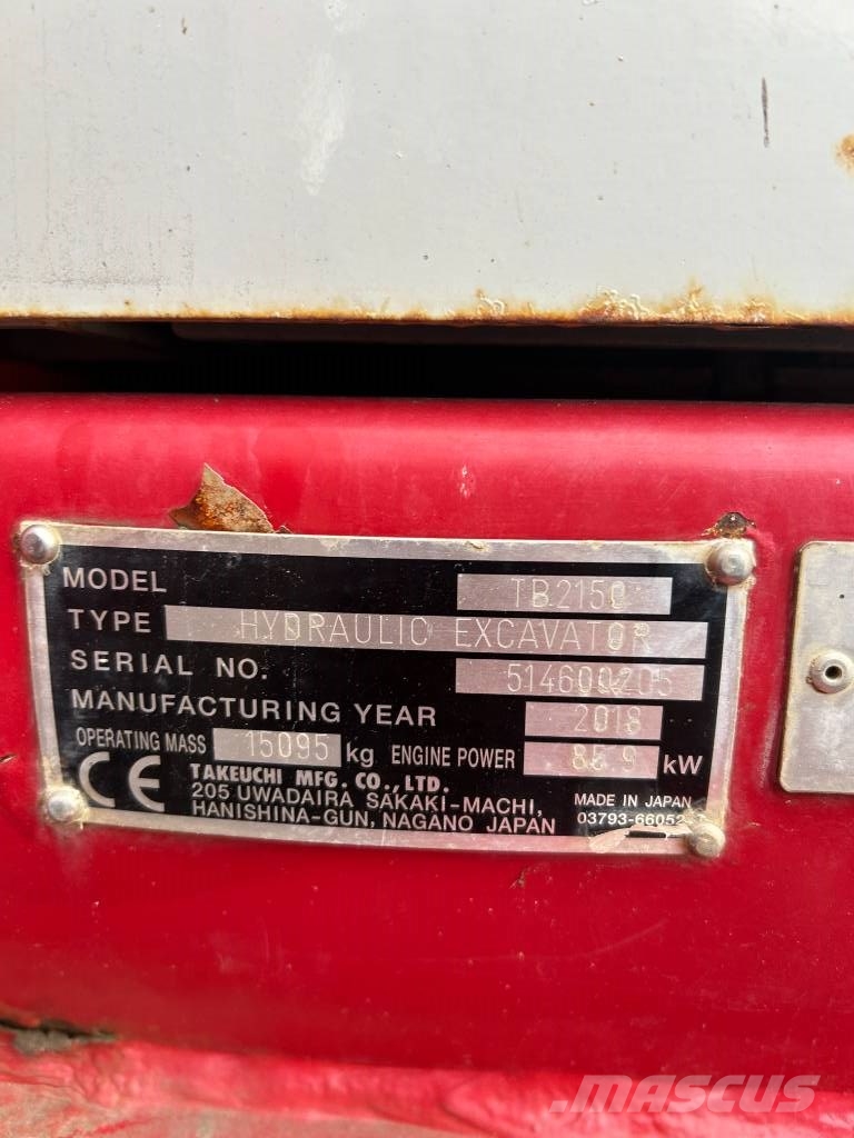 Takeuchi TB 2150 Gravemaskiner på larvebånd