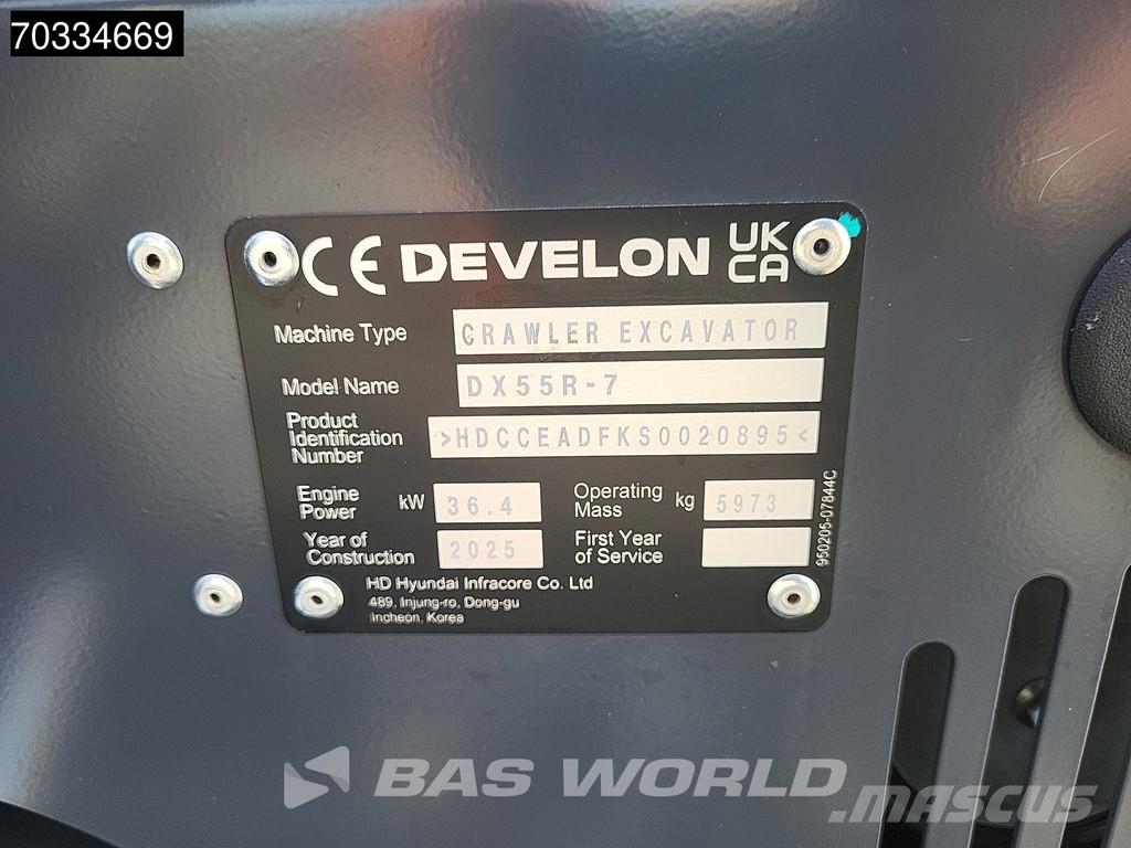 Develon DX55 R-7 A/C Mini bagri <7t