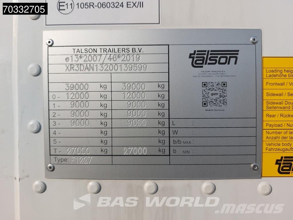 Talson F1227 3 axles NEW Mega Lift Axle Semirremolques de carrocería de cajas