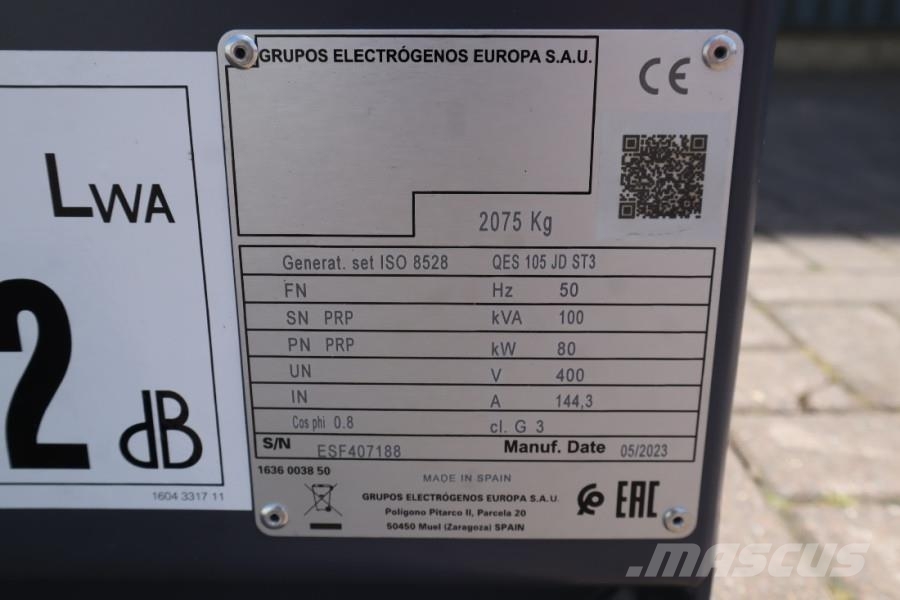 Atlas Copco QES 105 JD ST3 Valid inspection, Diesel, 105 kVA Дизельні генератори