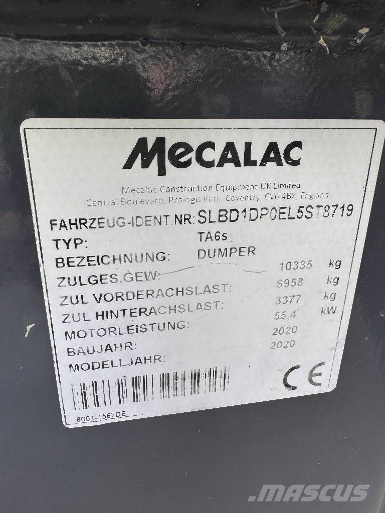 Terex Mecalac TA6s Allrad Dumper Dumpers εργοταξίου