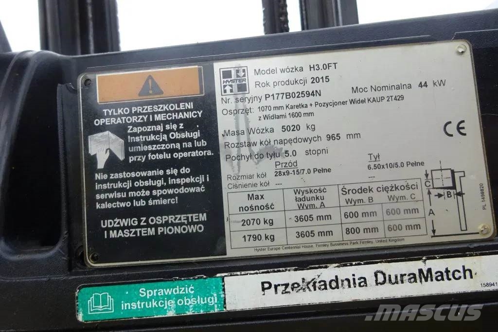 Hyster H3.0 Heftruck LPG forklifts