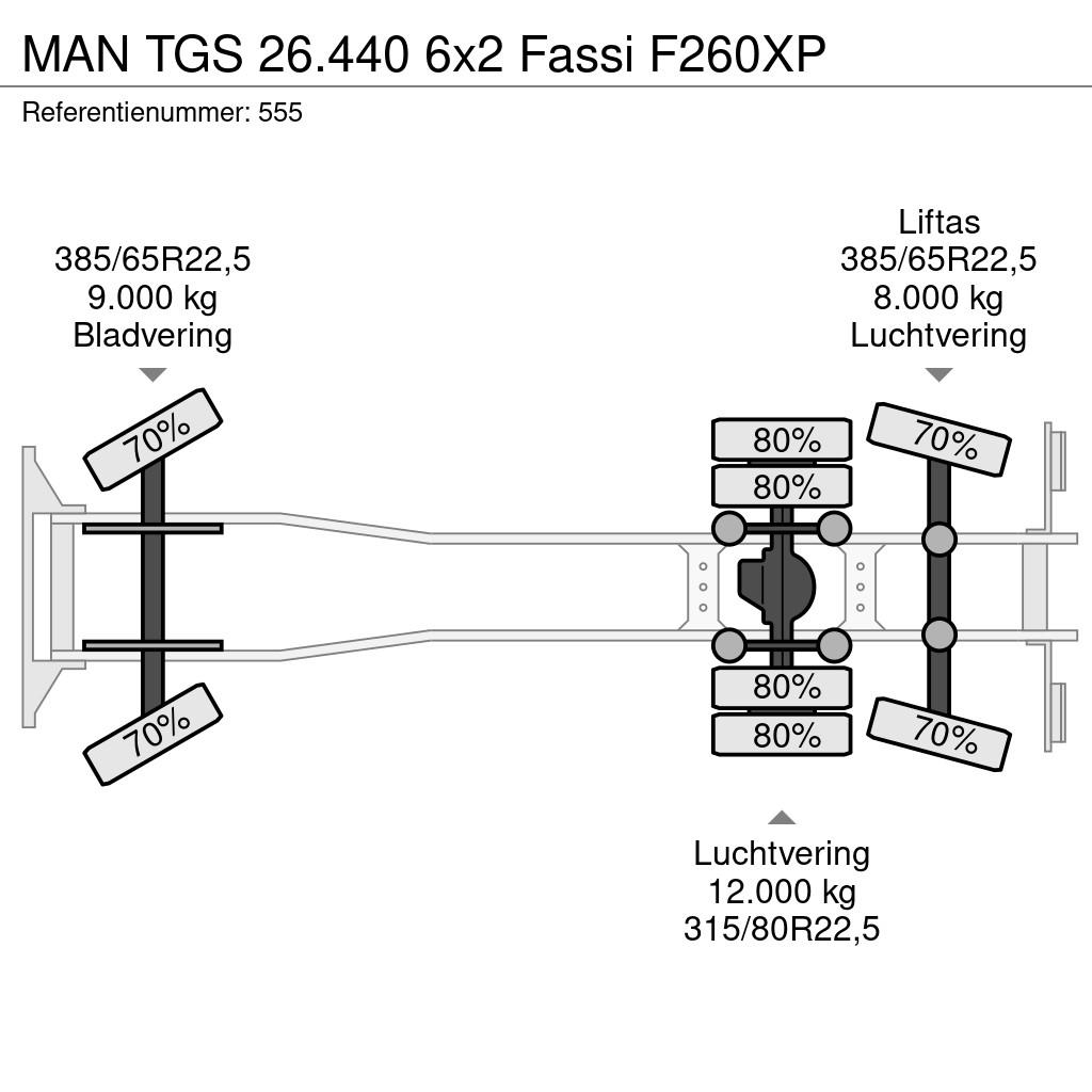 MAN TGS 26.440 6x2 Fassi F260XP Visurgājēji celtņi