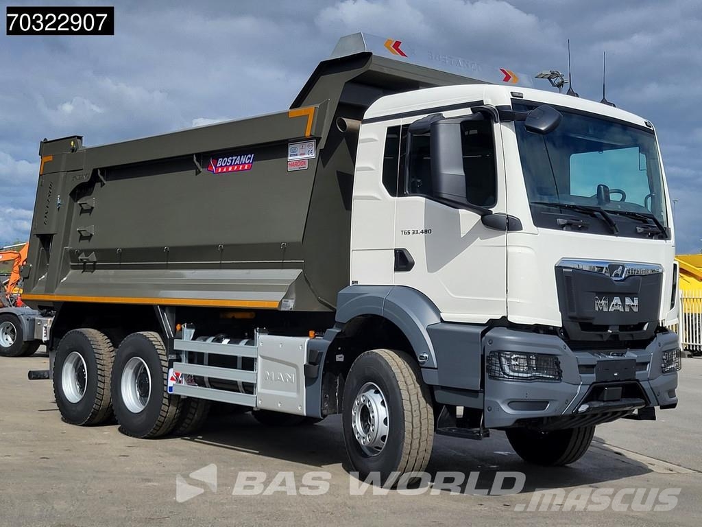 MAN TGS 33.480 6X4 NEW! 20m3 tipper Big-Axle Steel sus شاحنات قلابة