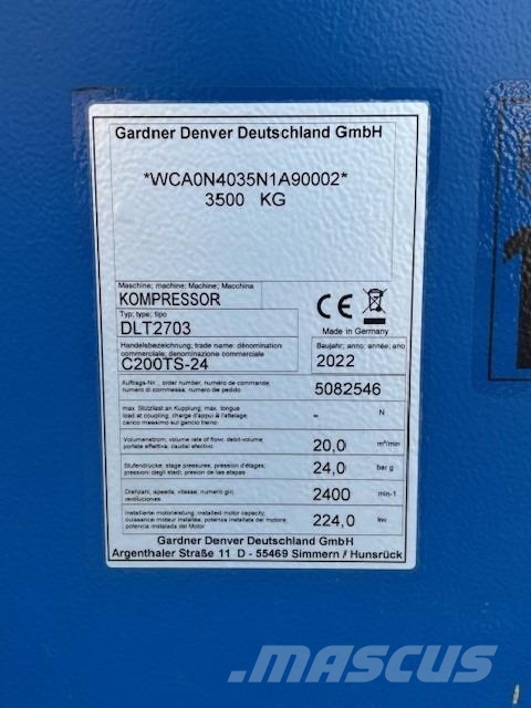 Compair C200TS-24 DLT2703HP コンプレッサー