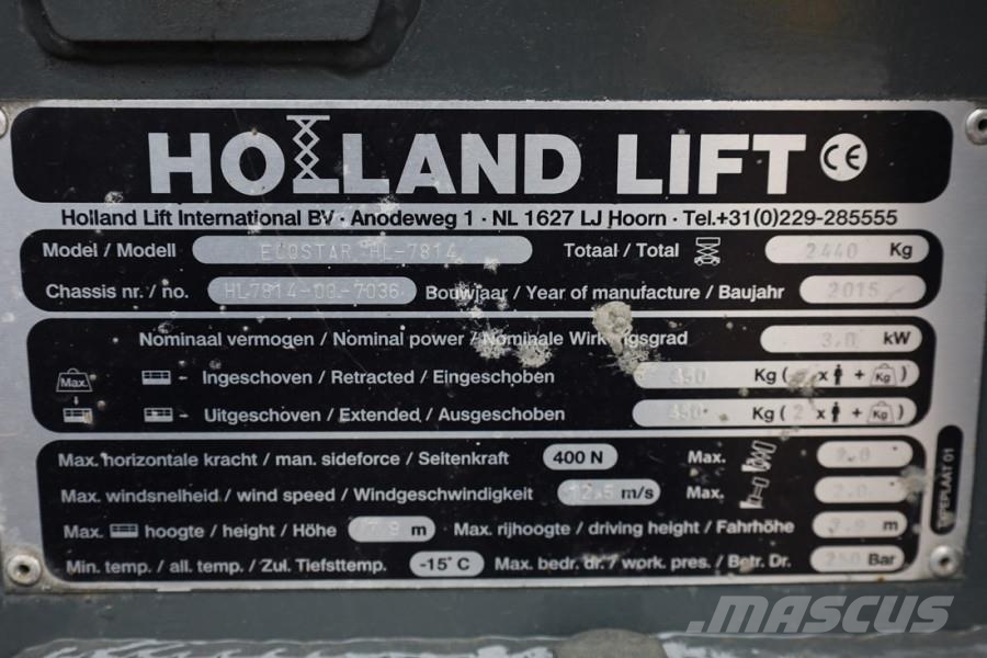 Holland Lift Ecostar HL-7814 Electric, 10m Working Height, 450k Ножничные подъемники