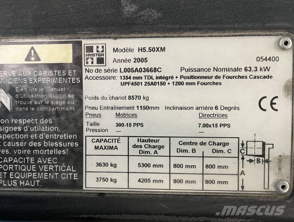Hyster H5,50XM V-4276 INW Περονοφόρα ανυψωτικά κλαρκ με φυσικό αέριο LPG