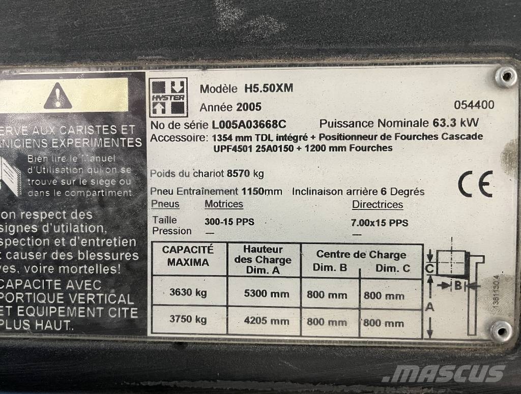 Hyster H5,50XM V-4276 INW Газовые погрузчики