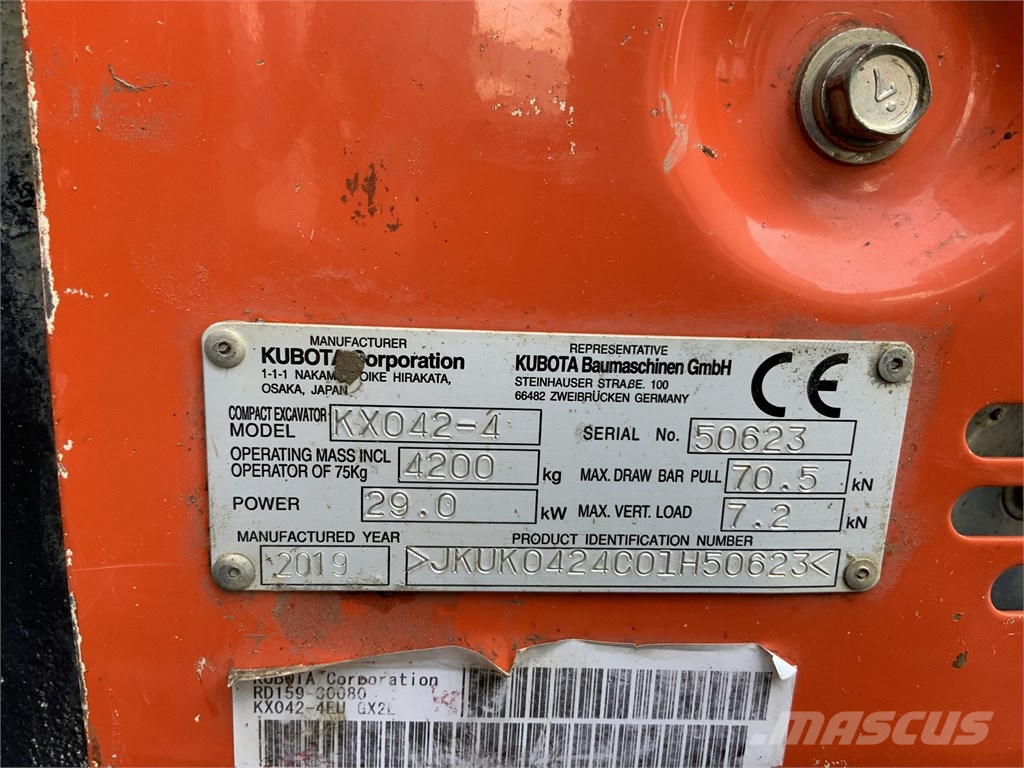 Kubota KX 042-4 小型挖掘机