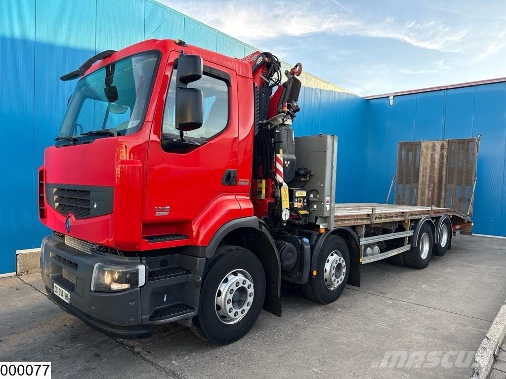 Renault Lander 380 Dxi 8x2, EURO 5, Fassi, Remote Flatbed / Dropside trucks