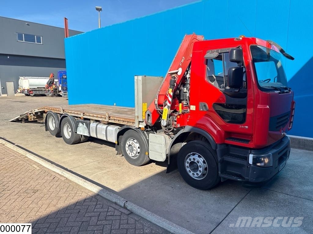 Renault Lander 380 Dxi 8x2, EURO 5, Fassi, Remote Flatbed / Dropside trucks