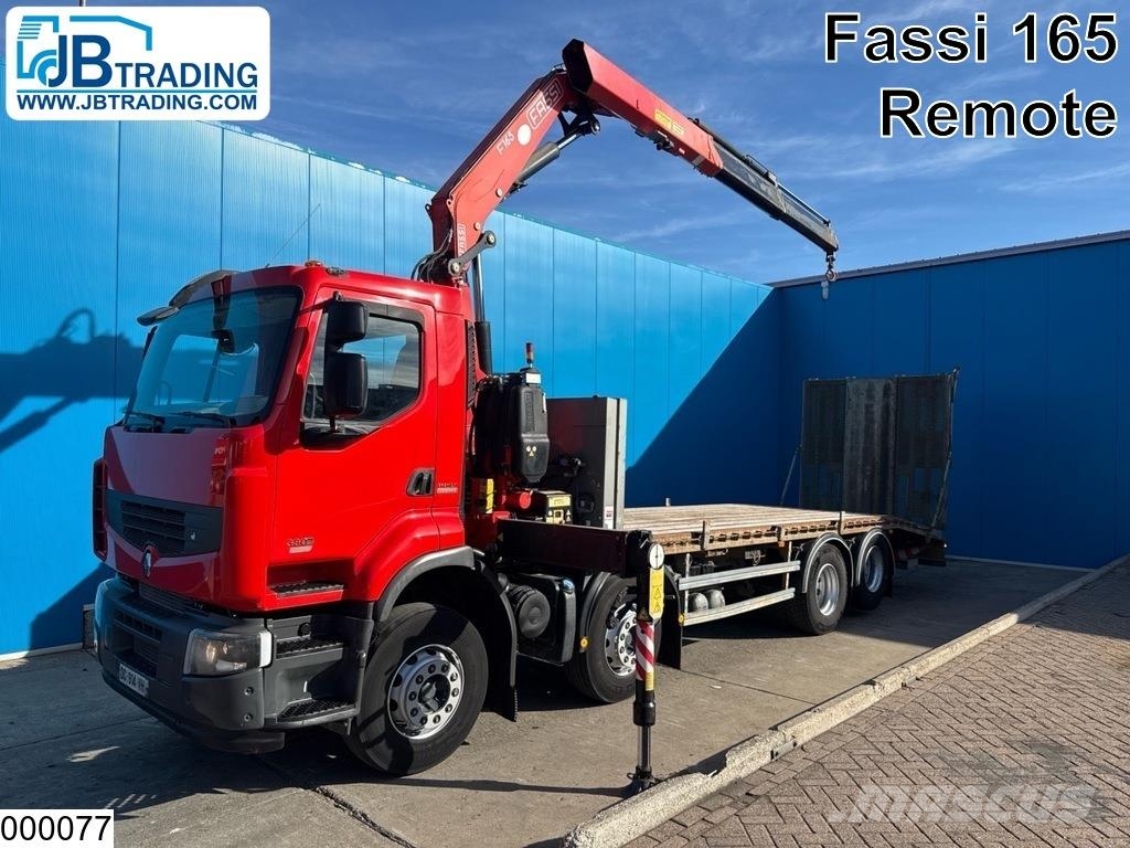 Renault Lander 380 Dxi 8x2, EURO 5, Fassi, Remote Flatbed / Dropside trucks