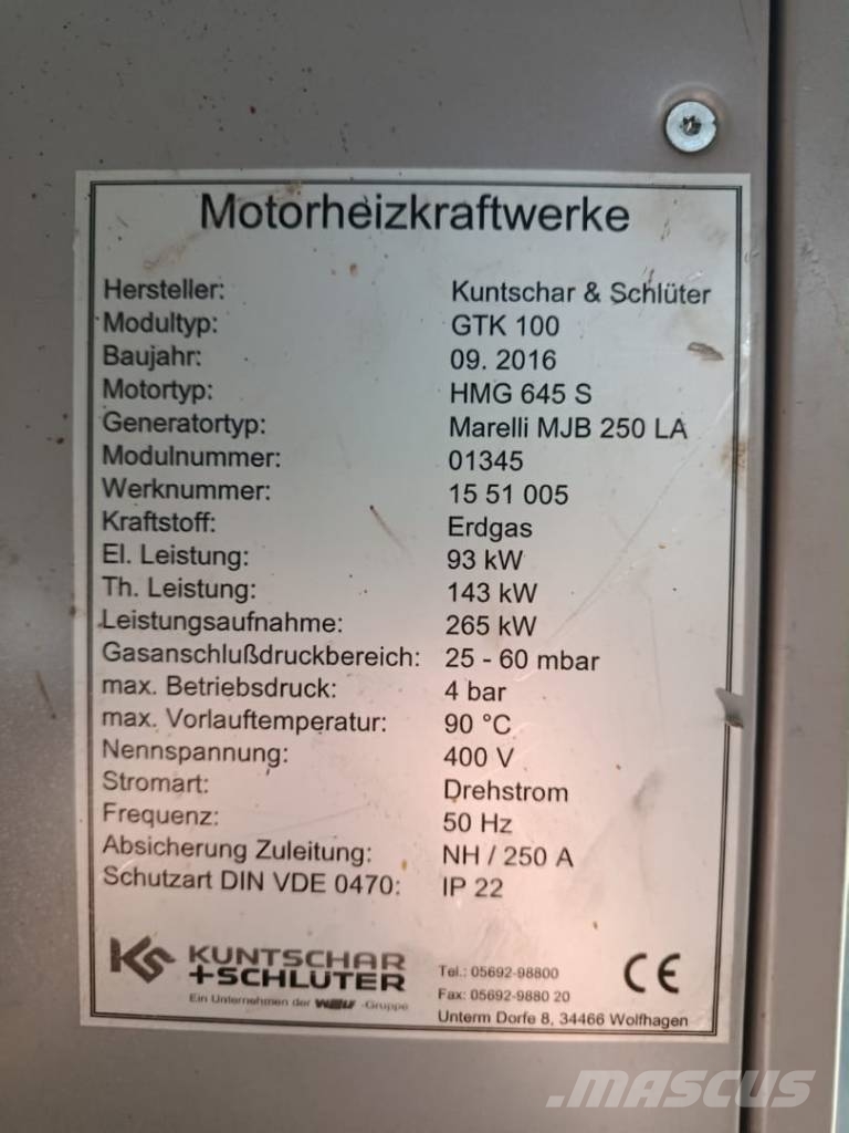 Kuntschar & Schlüter GTK 100 燃气发生器