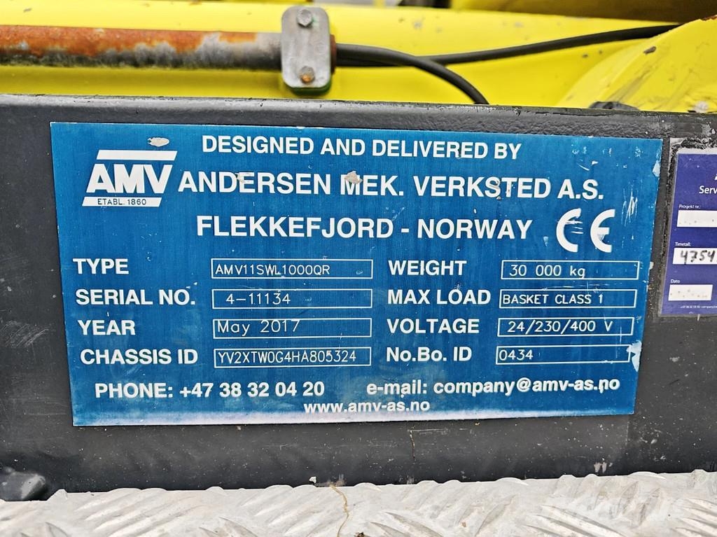 Volvo FMX 420 8x4 AMV 11 SWL 1000 QR Tunnelplatform Truck mounted aerial platforms