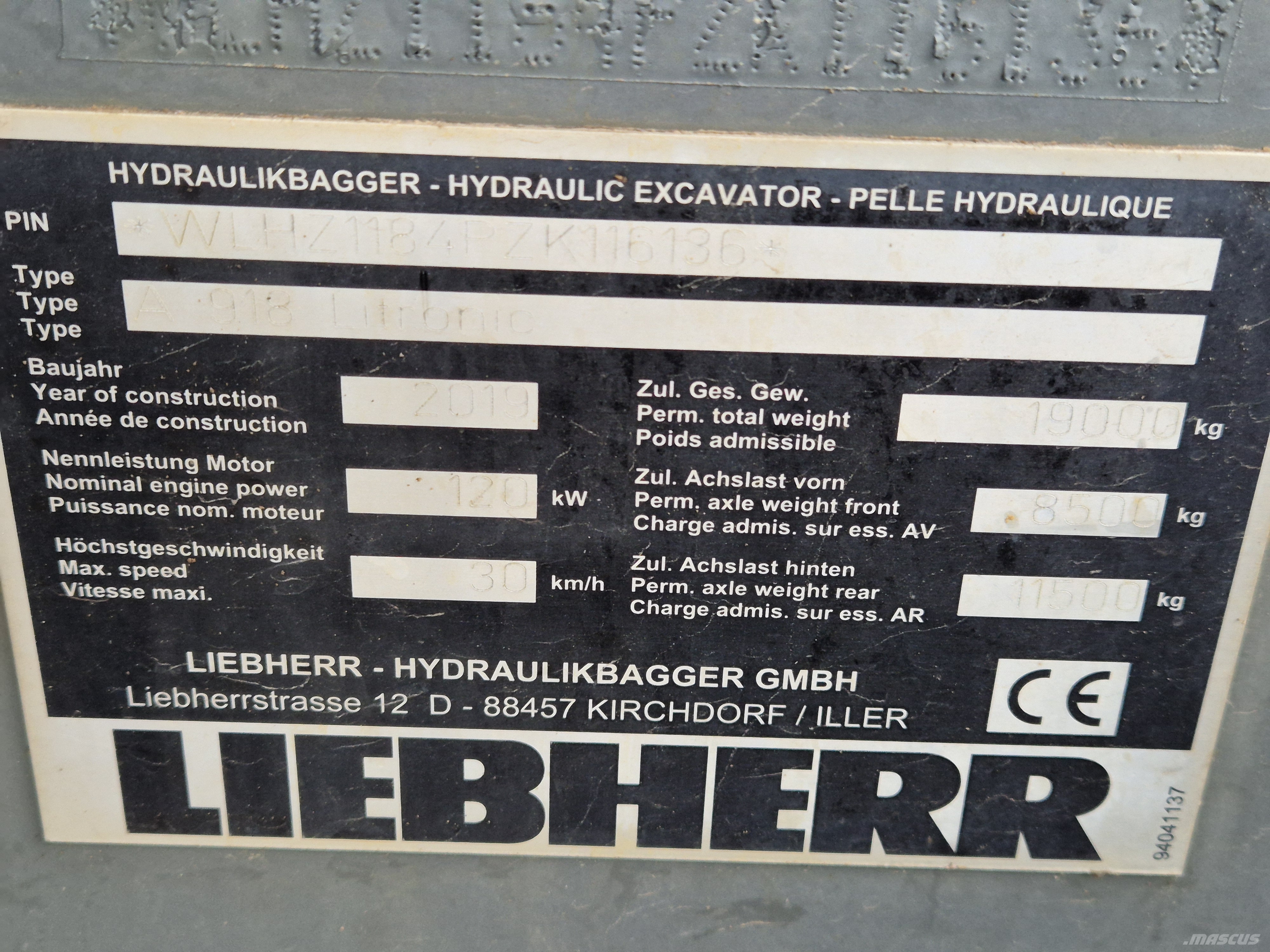 Liebherr A 918 Litronic Excavadoras de ruedas