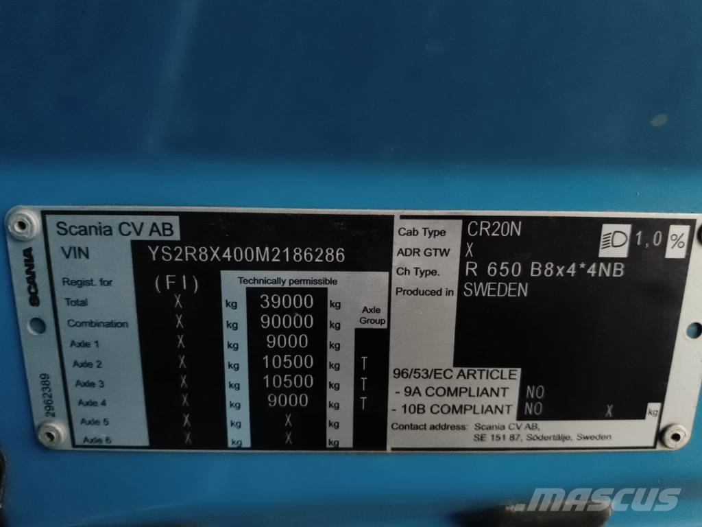 Scania R 650 Kuorma-autoalustat