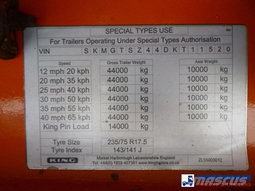 King 3-axle semi-lowbed trailer 44T + ramps Low loader-semi-trailers