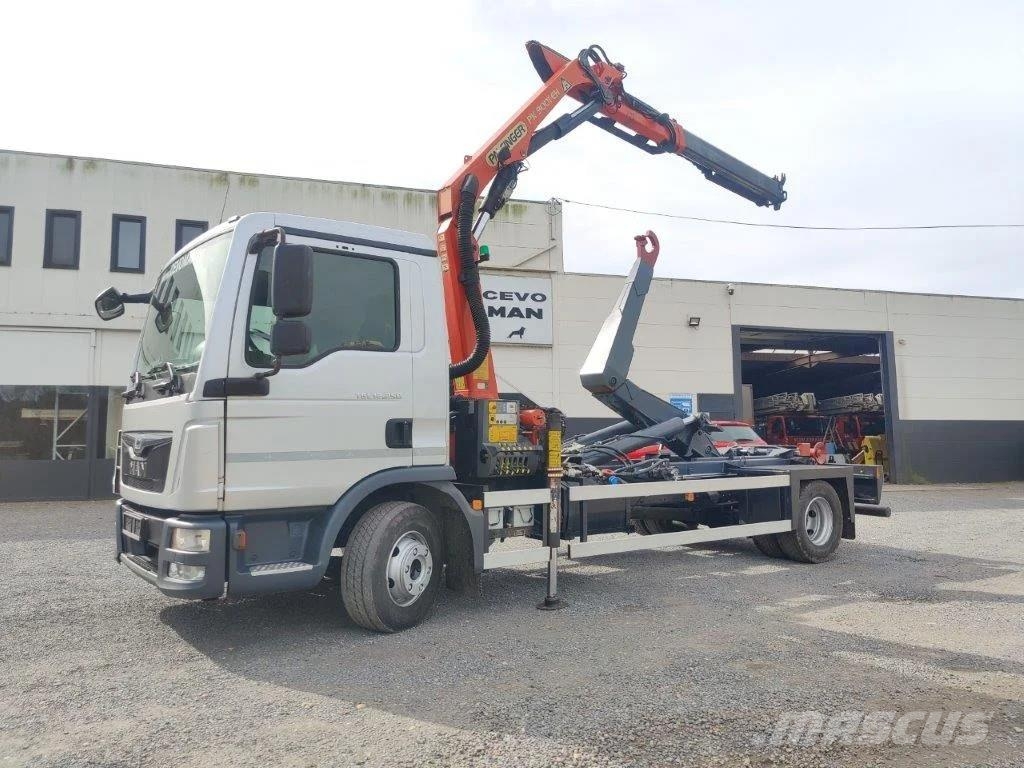 MAN TGL 12.250 Containersysteem met kraan Palfinger PK Camiones polibrazo