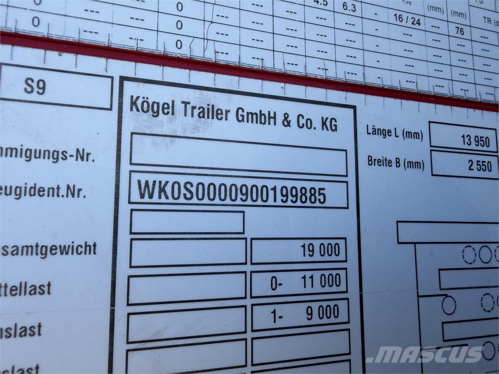 Kögel Iný model VIN 885 نصف مقطورات بباب جانبي