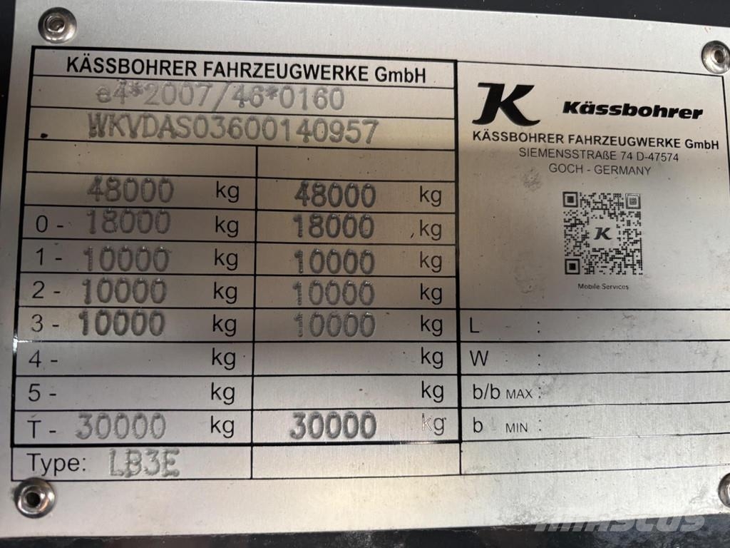 Kässbohrer Lowbed LB3E + STEERING + LIFTING AXLE Low loader-semi-trailers