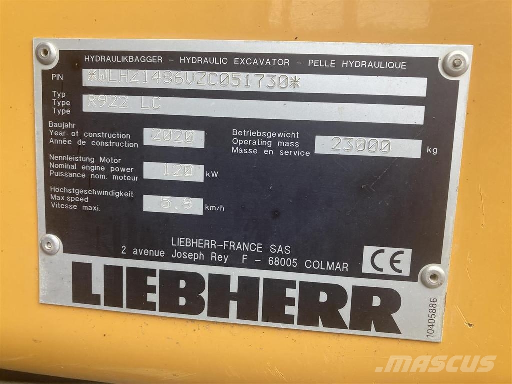 Liebherr R 922 Litronic Crawler excavators