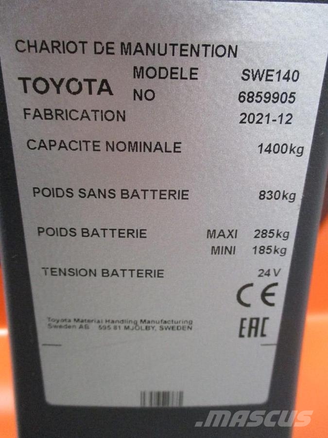 Toyota SWE140 Transpalette accompagnant