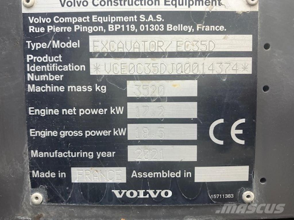 Volvo EC35D 小型挖掘机