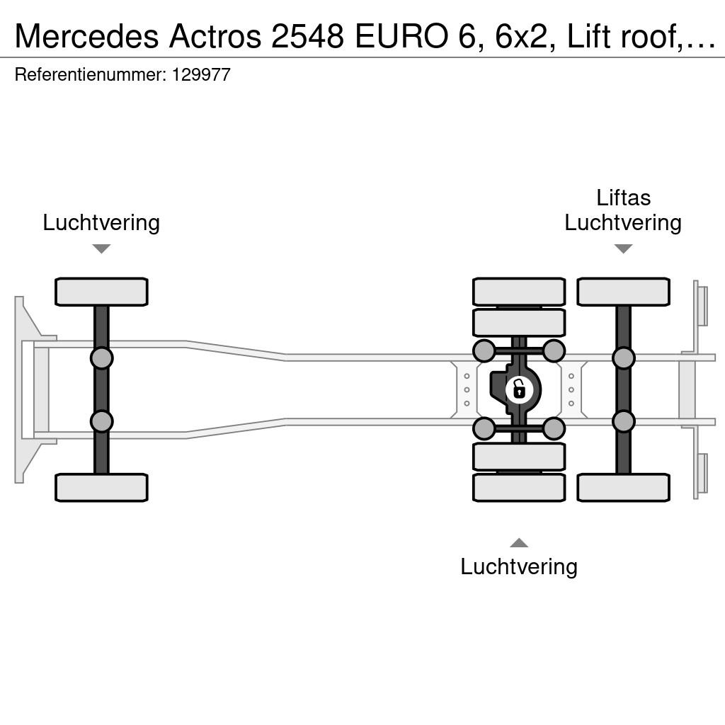 Mercedes-Benz Actros 2548 EURO 6, 6x2, Lift roof, Combi Schuifzeilopbouw
