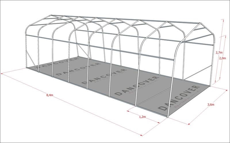 Dancover Portable Garage PRO 3,6x8,4x2,68m PVC Lagertelt Komunālā tehnika- Citi